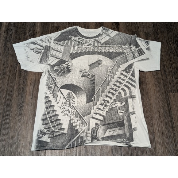Liquid Blue Other - Liquid Blue Escher‎ Stairs All Over Print T Shirt Illusion Art